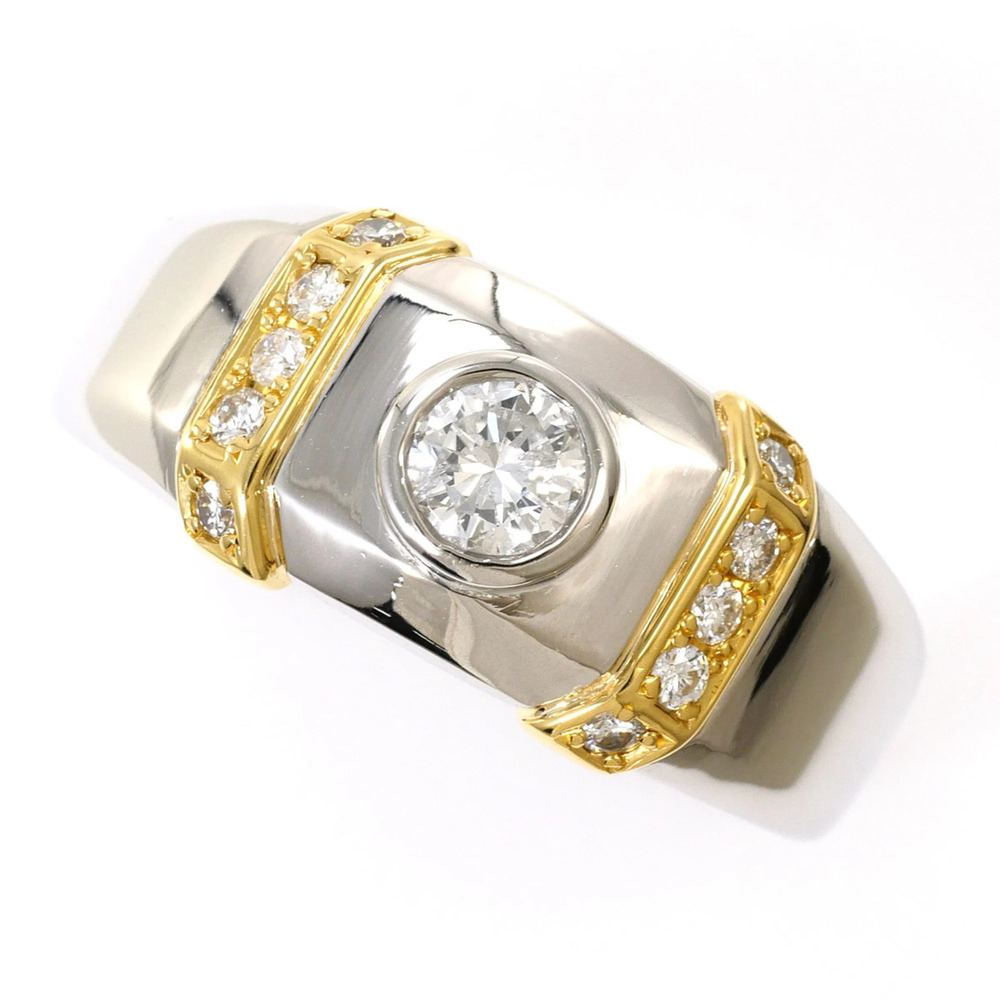 PT900 Platinum 18K Yellow Gold Ring with 0.50ct Diamond (I1 clarity) and Cert...